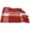 Red Plaid Woven Fringed Christmas Throw Blanket 50" x 60"